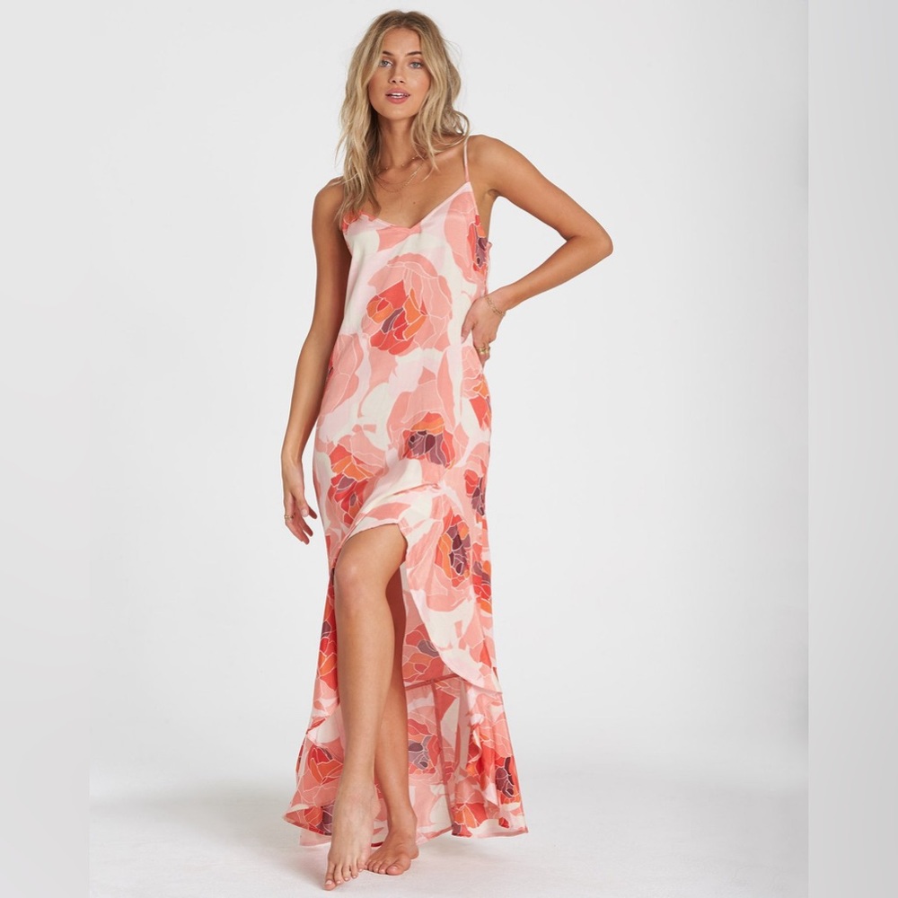 Billabong Kick it Up Maxi Dress (Size Small, Adjustable Straps)